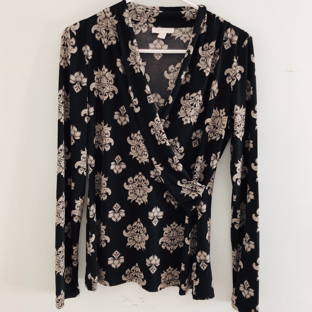 Grey and Black Paisley Blouse